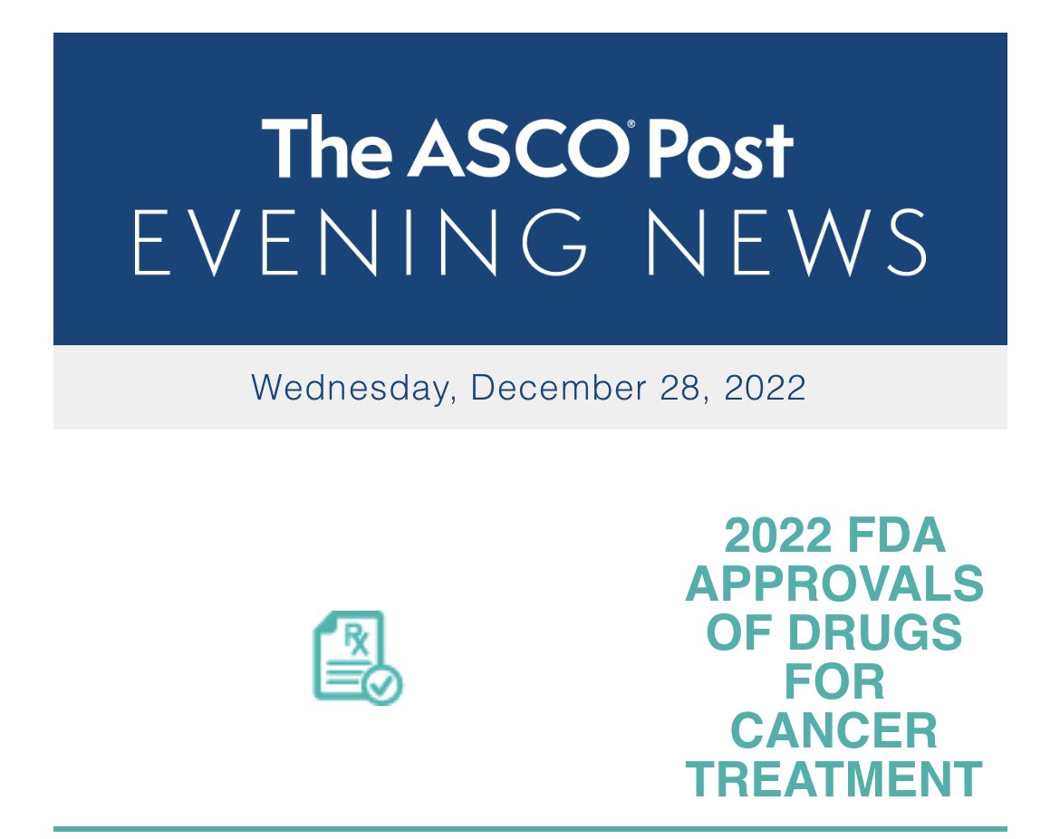 🚨🔥Comprehensive list of all #CancerDrugs approvals & new indications by @US_FDA in 2022 with concise summaries in this very useful article @ASCOPost @ASCO

It’s an #EraOfHope for #Patients with #Cancer. 🤞🤞More to come!
@OncoAlert 

👇🏼
shorturl.at/cDU69