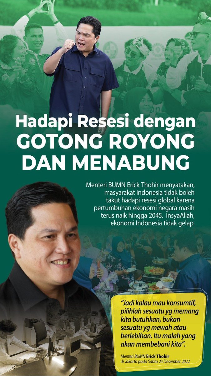 Bispak1213's tweet photo. Beliau berpesan :
" Kalau mau konsumtip pilih salah satu yang kita butuhkan jangan mewah, jangan sampai terbebani "
#BangkitBersamaET 
@erickthohir https://t.co/QjYNISnHa7