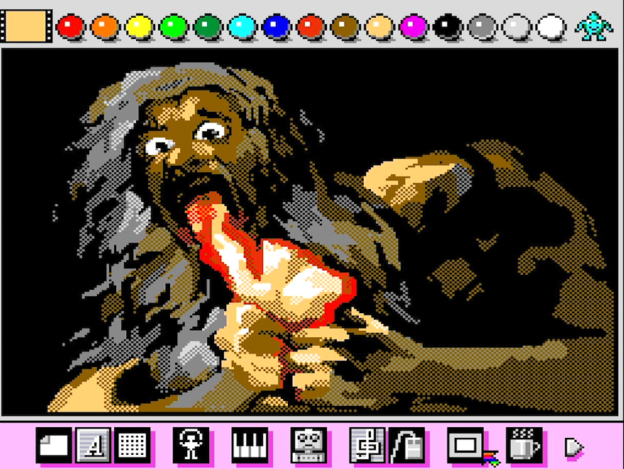 I recreated Goya's 'Saturn Devouring his Son' in Mario Paint for the SNES youtu.be/jJSx7q-Mt0c