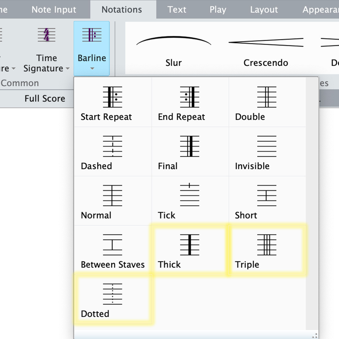 AvidSibelius's tweet photo. We’re introducing 3 new bar lines in Sibelius for desktop and mobile: Triple, Thick, and Dotted
▶️ https://t.co/zsB9XdbD7g
#sibelius #scoresubsets #barlines #desktop #mobile #music #musicnotation #composer #notationsoftware #avid #ipad #iphone https://t.co/pVAu0jWJEe