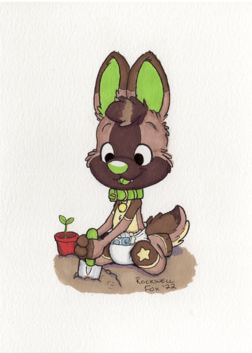 We almost forgot Nock Naked Gardening Day this year! Here it is just a little late. <a href="/NockPupper/">Nock</a>