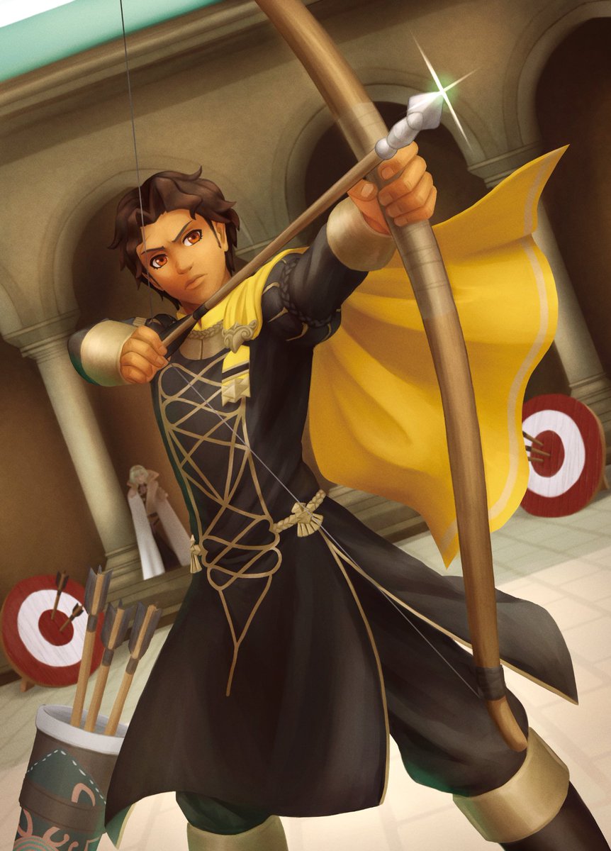 I'm late, but here's my full piece of Golden Deer Leader Cyril for <a href="/CyrilZine/">The Wind Beneath Me: FE3H Cyril Zine is Complete!</a> 💚 
I'm so happy he got a zine for himself