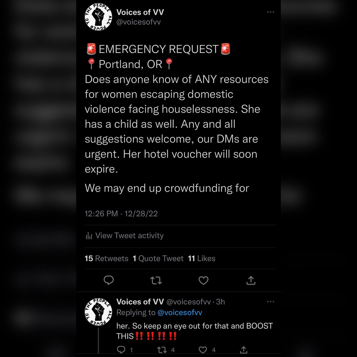 voicesofvv's tweet image. We are asking everyone within our network whether a comrade, fellow revolutionary org, or community member to share, repost and/or donate to this fund. The link can be found in our bio. 
Let’s show this mom what we can do when the people work together to meet each other’s needs.