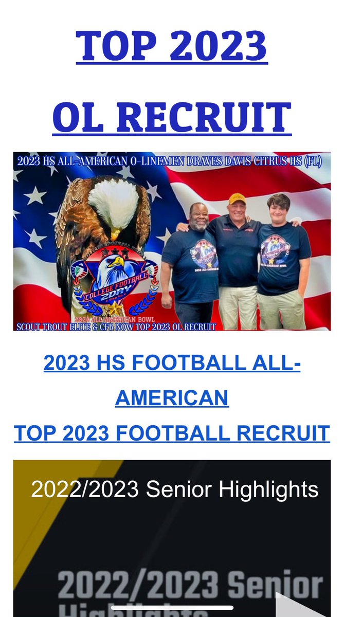 DDavisfb23's tweet photo. Happy to be named one of the top 2023 OL recruits. https://t.co/IF5ZV0XNYo