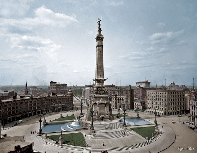 LiterateIndy's tweet image. Monument Circle, Indianapolis, 1907.

(LOC, colorized by Ryan Urban) #LitIndyHighlights