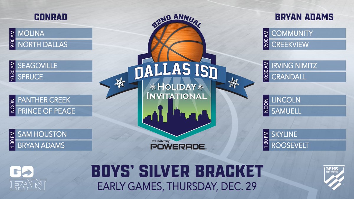 Dallas ISD Athletics on Twitter "Here is the early Thursday slate at