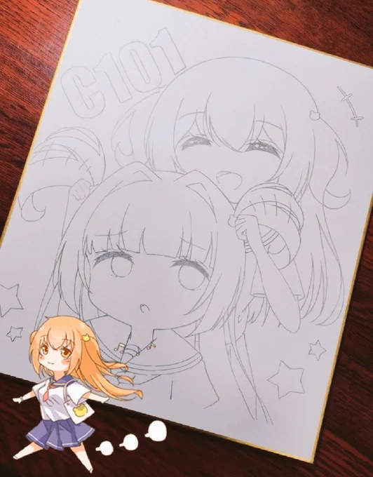 色紙描いてます! 