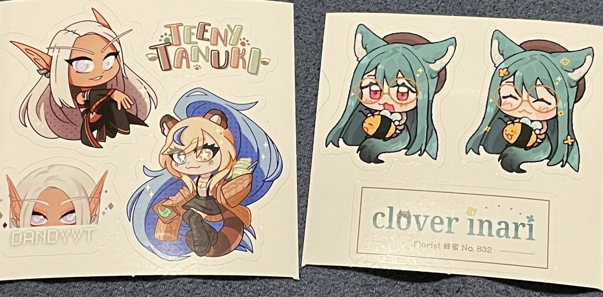 uxieorsomething's tweet photo. woahg!!! #teenymerch (ft. @DandySpriestVT) and #cloverch on the same day!!!!!! https://t.co/l1fHuFifgE