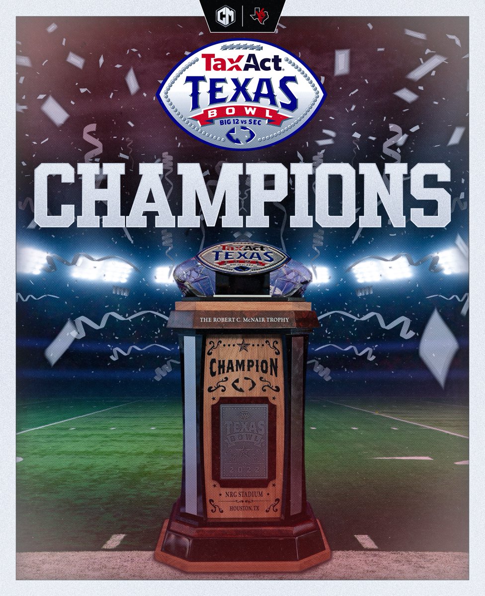 The Red Raiders are the <a href="/TexasBowl/">Kinder's Texas Bowl</a> 𝗖𝗛𝗔𝗠𝗣𝗜𝗢𝗡𝗦! 🏆