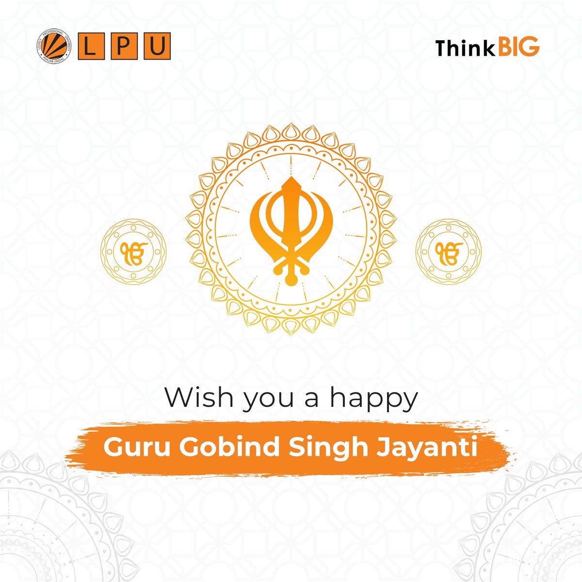 lpuuniversity's tweet photo. On the sacred occasion of his Parkash Purab, we bow to Shri Guru Gobind Singh Ji and wish you all a truly blessed #Gurupurab!

#GuruGobindSingh #GuruGobindSinghJayanti #HappyGurupurab #LPUForYou #BestUniversity #ThursdayThoughts #ThursdayMotivation #Blessings #ThinkBIG https://t.co/8Fp2ZORkME