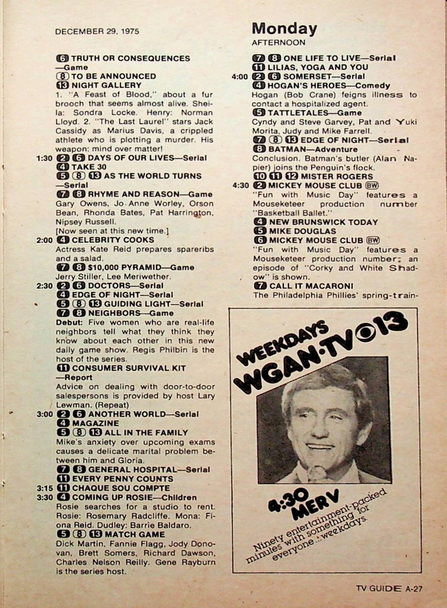 Dec 29 '75 - Sure, 'The Newlywed Game' tested your knowledge of the person living in your home. But do you know all the gossip about the person next door? Regis Philbin found out as he hosted 'The Neighbors' for 65 eps #TVGuide #OTD #1970sTV #1970s