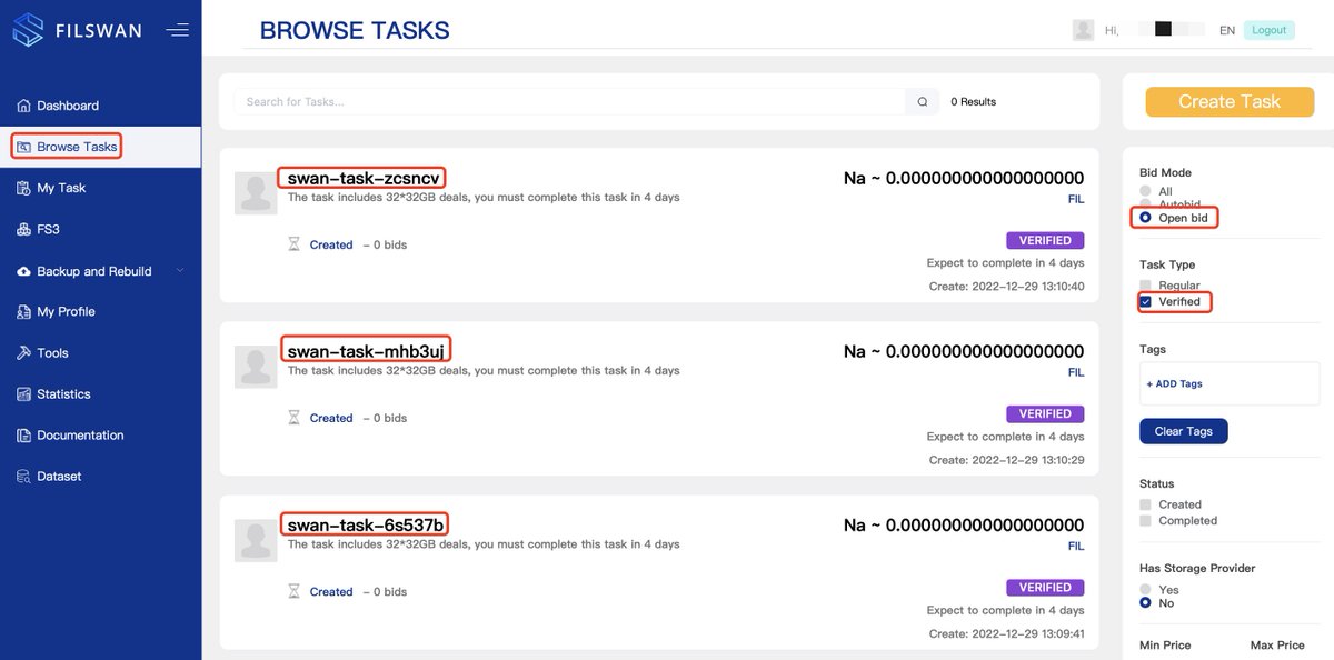 swan_chain's tweet photo. 🤗Hi there, storage providers!
🪧Our weekly #SwanFlashTask is OPEN!
How to play:
1⃣Log in to bid for a task at https://t.co/AmbbZ4WgkZ
2⃣From the “Bid Mode” section, choose “Open bid”
3⃣Place the bid to win a task
4⃣Waiting for the task coming
1/3 https://t.co/jJ3UA2eLWF