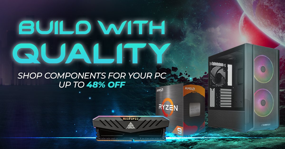 Newegg's tweet photo. Shop our components sale going on now - find quality gear at great prices including the blazing-fast 1TB @Nextorage M.2 SSD w/heatsink for $87.99, 32GB 3600 #NeoForza RAM for $84.99, and 2TB PCIe 4.0 M.2 SSD for $159.99. 
Sale ends 12/31 https://t.co/PZ8lCG8H0u https://t.co/sYUlbUNt85