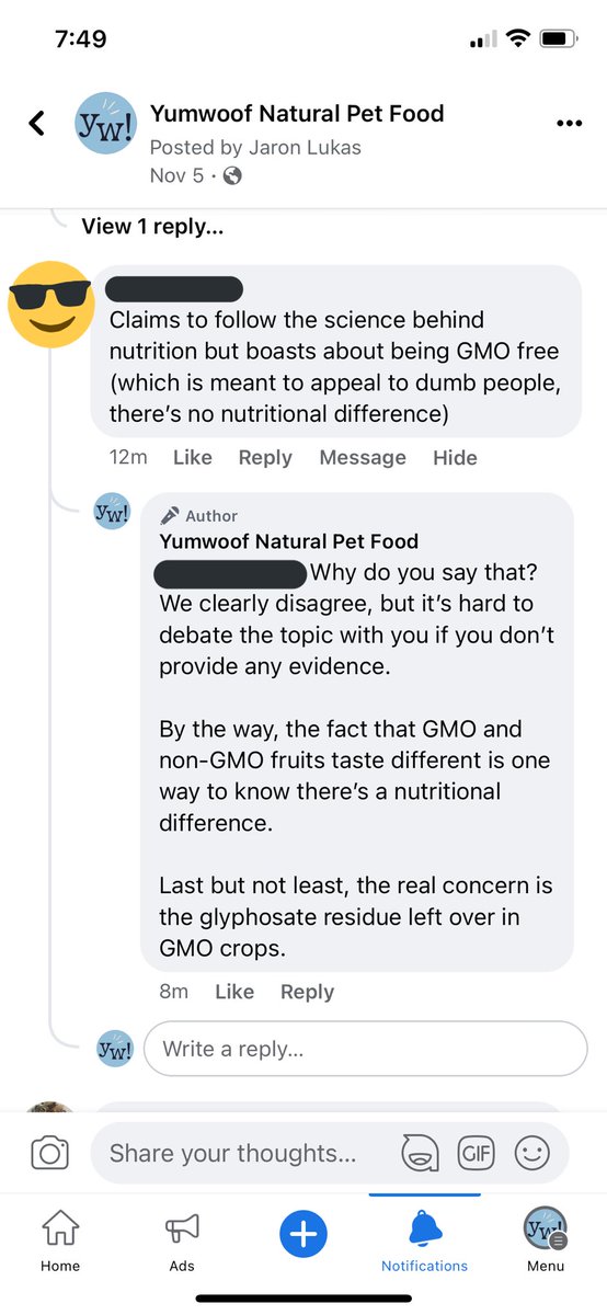 We stand by our claims about #GMO crops and glyphosates. There‘s a growing body of studies linking glyphosates to cancer. And if that’s not enough—GMO fruits and veggies taste bland AF!

#givedogsgoodfood