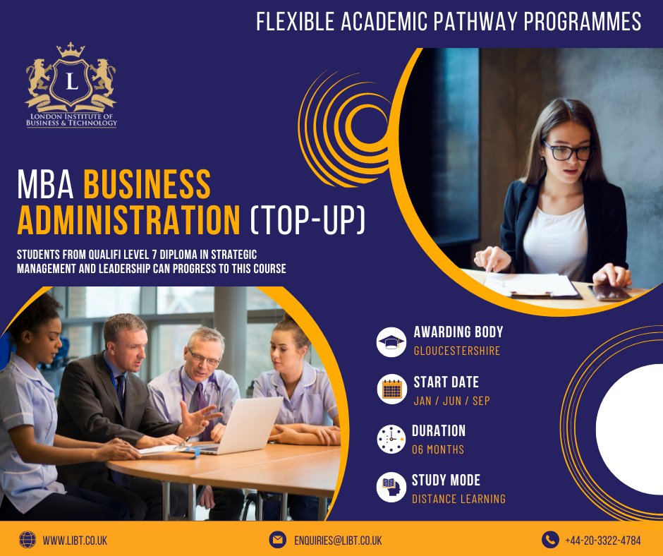 LondonIBT's tweet photo. Make 2023 your year with #LIBT! 

Sign-up for the JANUARY 2023 intake of the MBA Business Administration (Top-up) awarded by the @uniofglos. Further details: https://t.co/HVhqlhuvTs

Get in touch today to enrol/learn more: enquiries@libt.co.uk https://t.co/YecKGA4Oyw