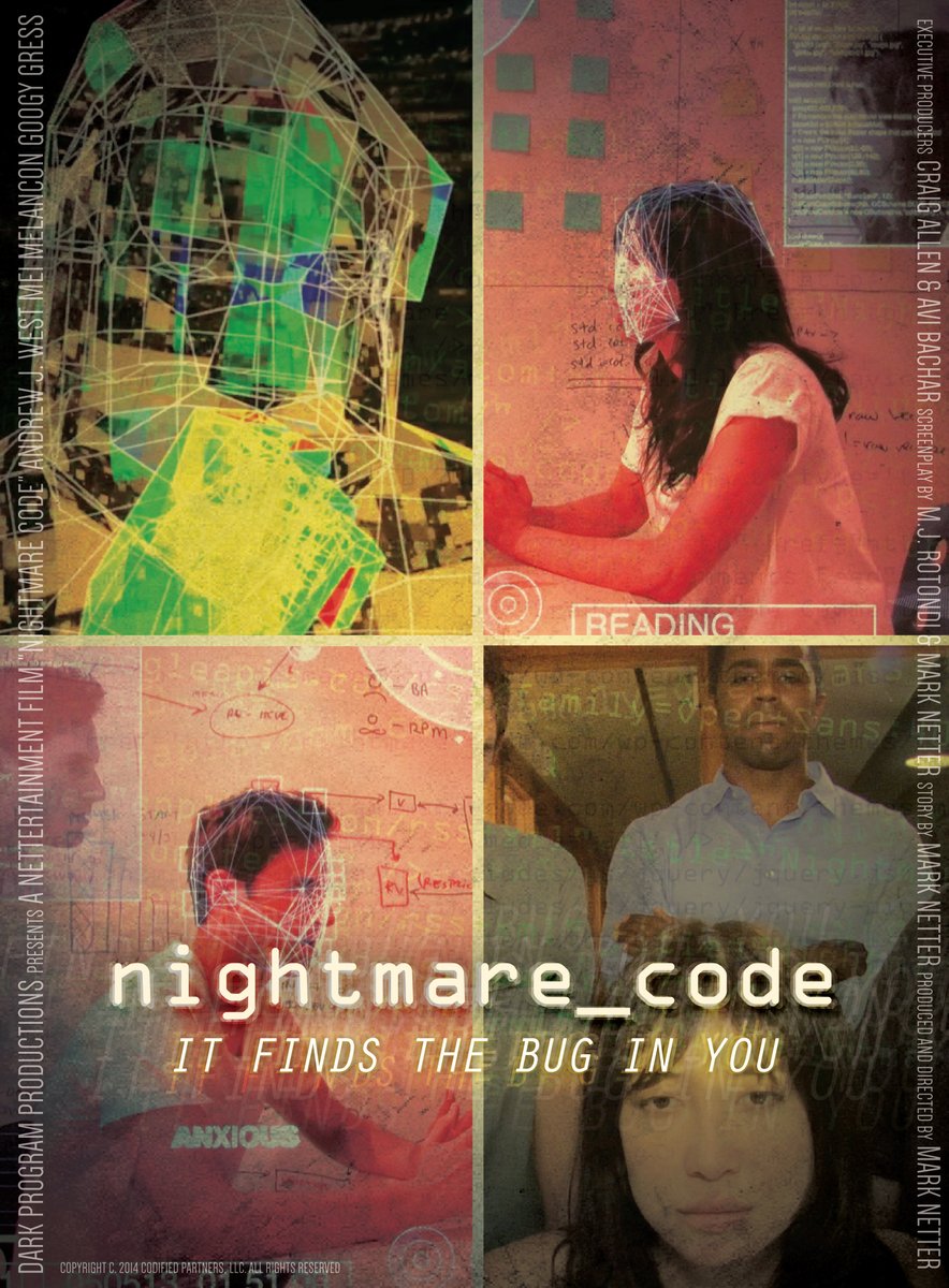 Left_Hand_Path's tweet image. Movie of the Day:

Nightmare Code (2014)

* This film was released online in October of 2014.

* Nightmare Code was the directorial debut of Mark Netter, who also co-wrote it.

* This film won “Best Thriller Feature Film” at the 14th Annual Shriekfest Horror/Sci-Fi Film Festival.