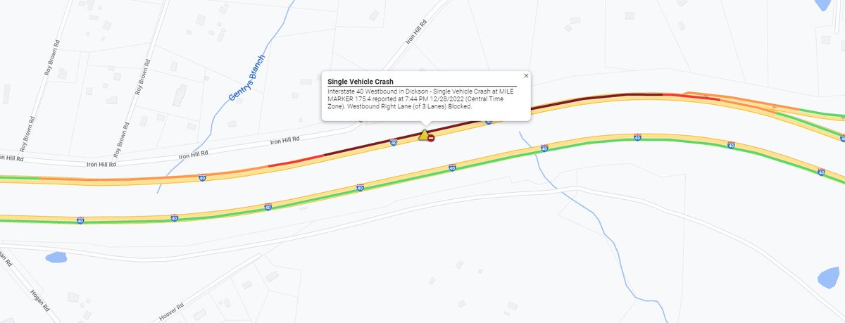 #HappeningNow we are investigating a fatal crash in #DicksonCounty on #I40Westbound near the 176-mile marker. Please use caution and expect delays. 
<a href="/DicksonCoEMA/">Dickson County EMA</a> <a href="/DicksonCountySO/">Dickson CountySO</a> <a href="/dicksonpolice/">Dickson Police Department</a>