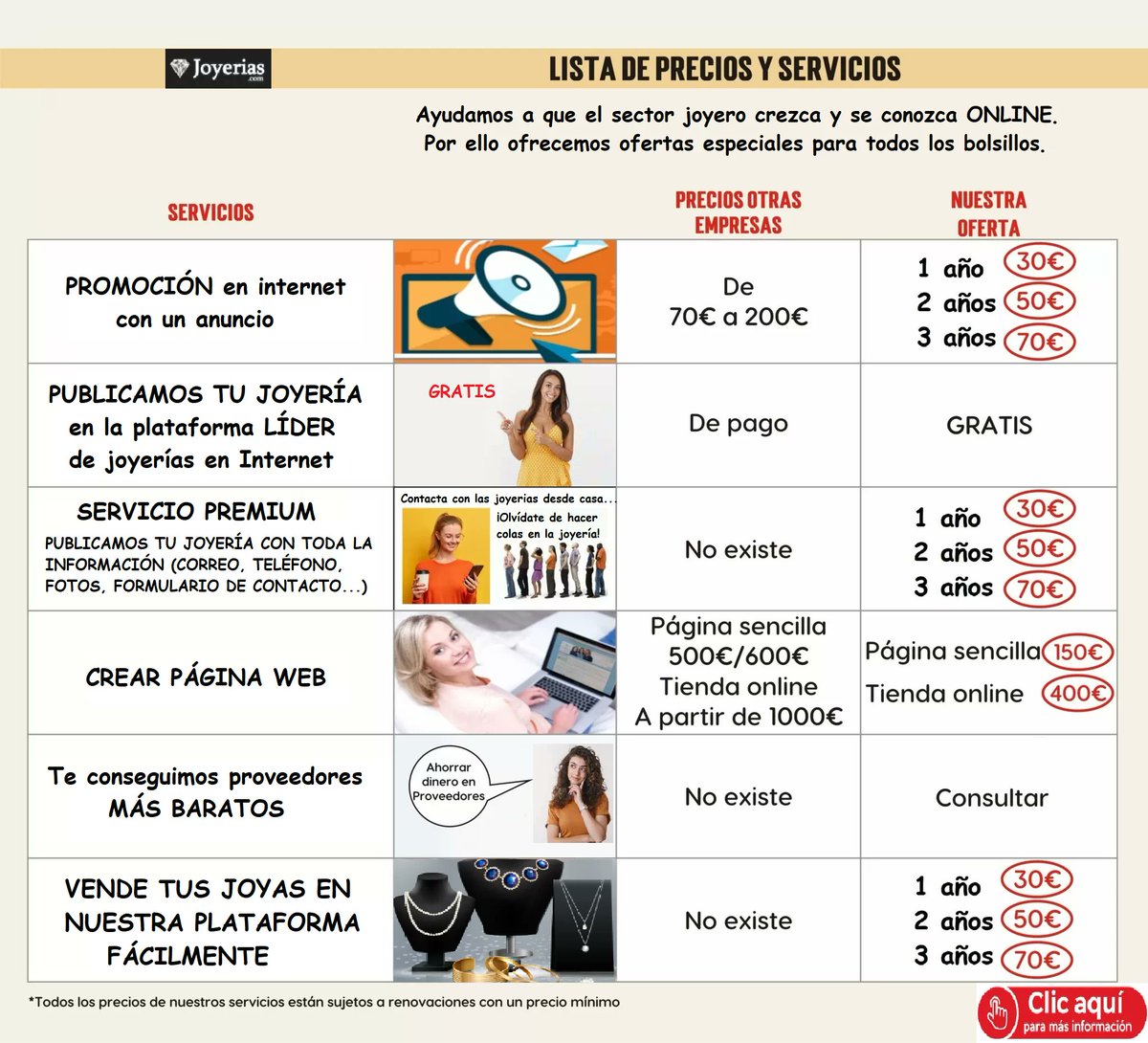 Joyeriascom's tweet photo. ¡Ofrecemos las mejores ofertas del sector joyero! Más de 2000 joyerías ya se benefician de nuestros servicios. ¿Quieres tener más clientes y ganar más dinero con tu joyería? ¡Pues suscríbite a nuestros servicios! Para más información accede a-> https://t.co/RQnsbeVgON https://t.co/CvcohbDKyC