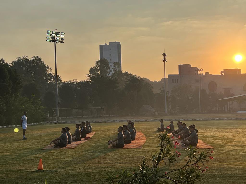 Sun rises over SVP National Police Academy. 
Of course,  two hours behind the IPS probationers.!