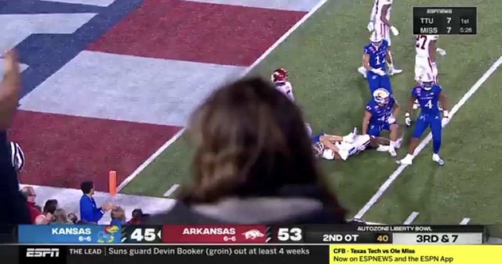 Are the cameras in this Arkansas/ Kansas game sitting in row 5?

#LibertyBowl