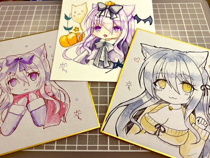 ・ミニ色紙2枚(金の縁のついてるもの)...各1,000円
・アナログ原画1枚...2000円
持ち込みます🙌 