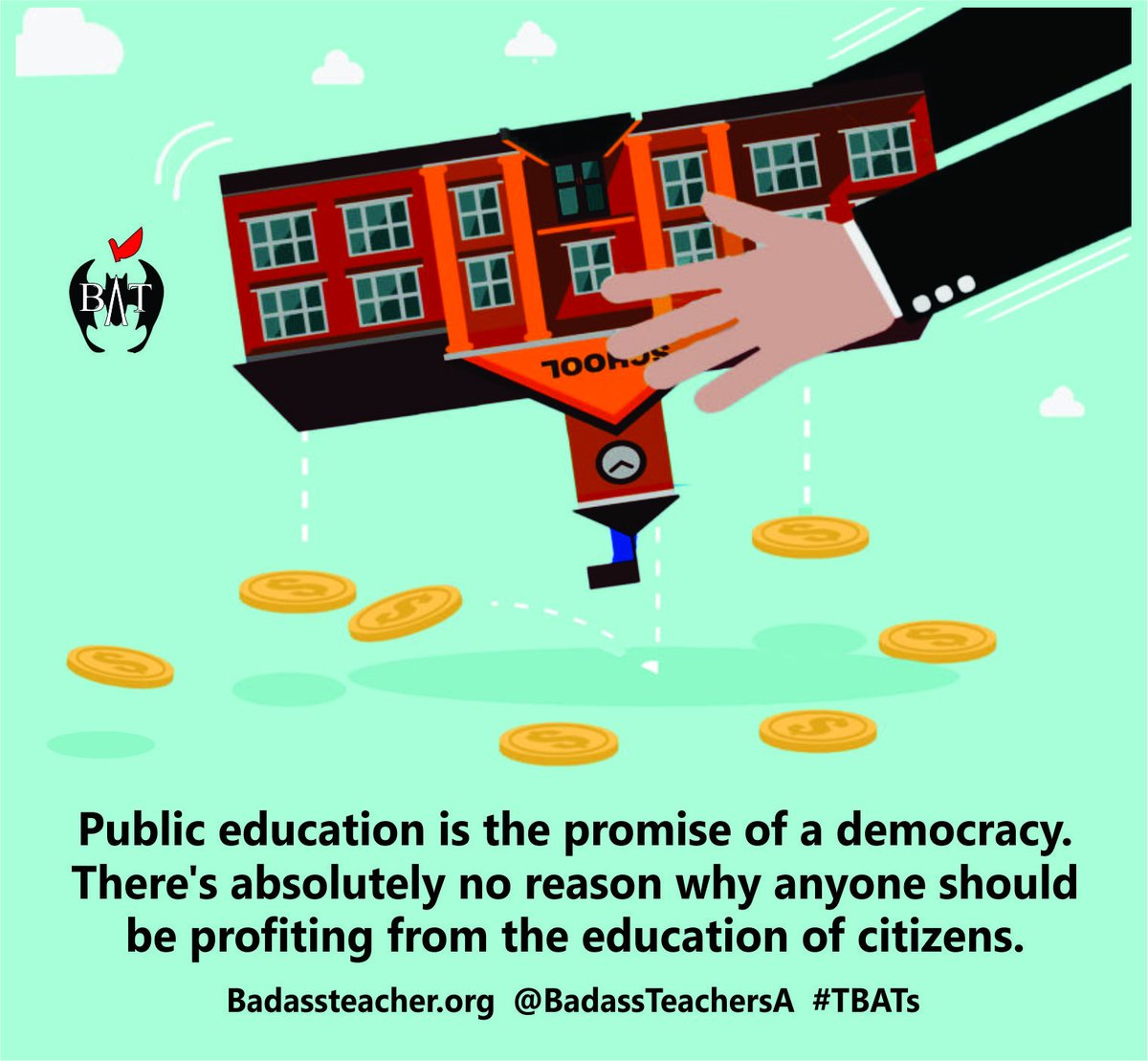Schools are supposed to be places of learning. Not places for corporate profiteering. #TBATs .<a href="/SoDakotaBATs/">SouthDakotaBATs</a> .<a href="/Nodakbats/">NoDakBats</a> .<a href="/TxBats/">Texas Bats</a> .<a href="/OklahomaBATs/">OklahomaBATs</a> .<a href="/kansasbats/">Kansas BATs</a> .<a href="/MontanaBATs/">Montana</a> .<a href="/WyomingBATs/">WyomingBATs</a> .<a href="/IdahoBATs/">IdahoBATs</a>