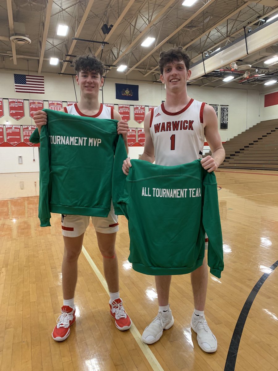 Warwick’s Caleb Johnsen named Tournament MVP and Trevor Evans named to All Tournament Team. ⁦<a href="/WarwickWarriors/">WarwickAthletics</a>⁩