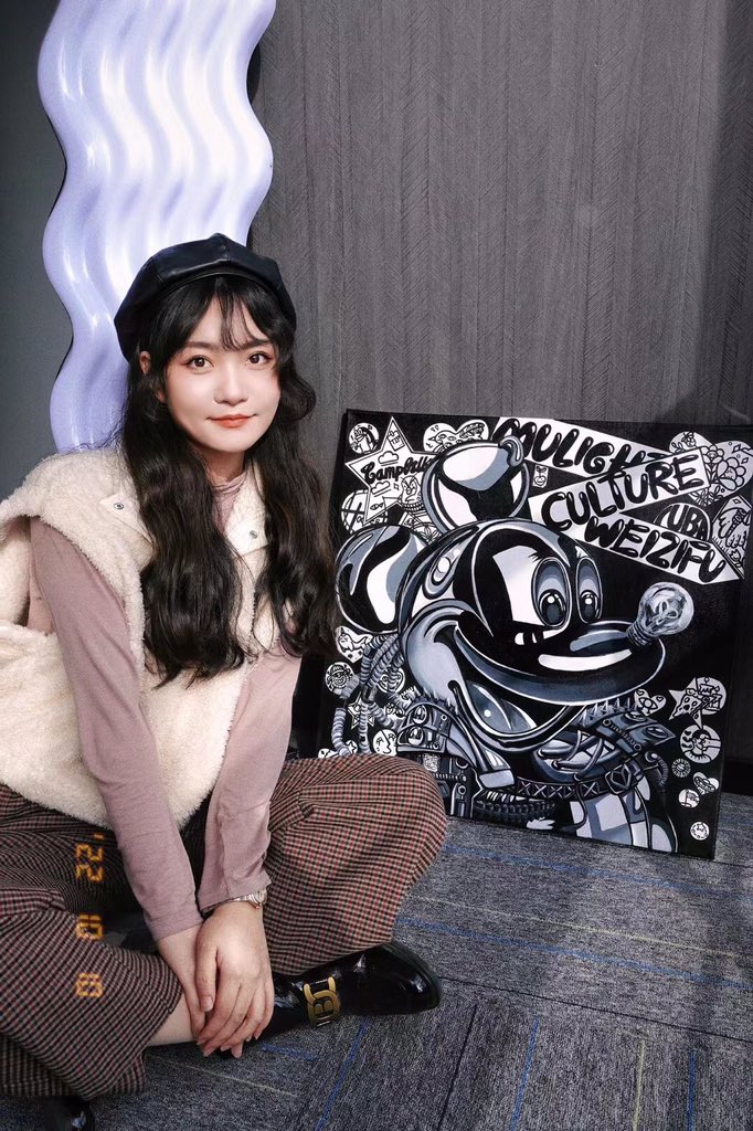 #新作
《米奇》🖤
60✖️60cm
 #布面丙烯手绘