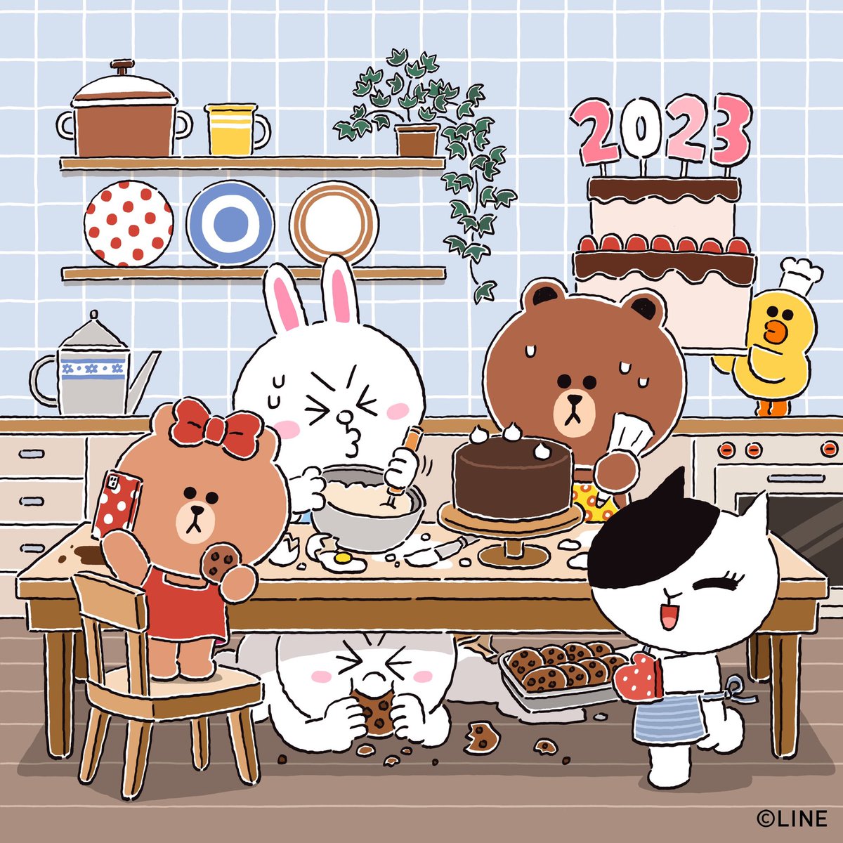 LINE FRIENDS, today’s pastry chefs🧑‍🍳

Made a little cakes and cookies🎂🍪
Baked them just for year end parties🎶

#BROWN #CONY #SALLY #CHOCO #MOON #JESSICA #LINEFRIENDS #baking #cakes #cookies #yearend #yearendparty #holiday #holidayparty #holidayrecipes