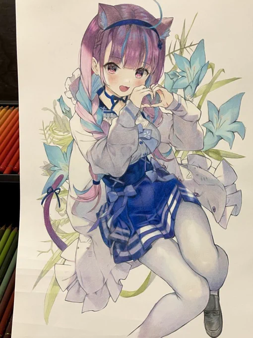 #今年描いた絵を晒そう#模写 #色鉛筆 