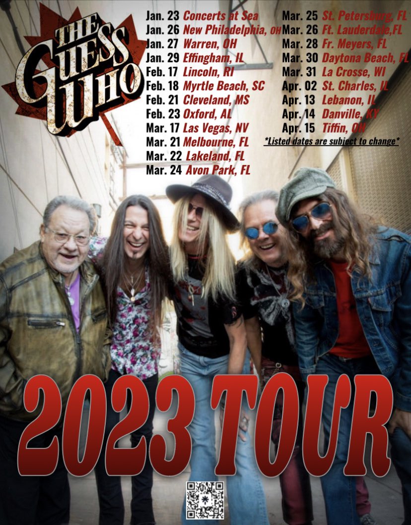 Looking forward to seeing ya in 2023! #michaelstaertow #guitaristforanicon 
Posted @withrepost • @theguesswhoband Our upcoming 2023 tour season is shaping up quite nicely and we’re excited to see everyone of you!
.
theguesswho.com
#theguesswho #ContinuingTheLegacy #TGW23