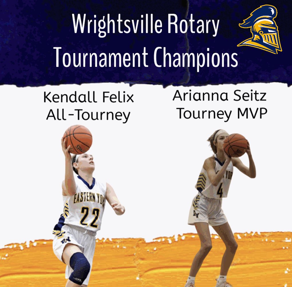 We improve to 6-1 on the season with the 57-48 win over Bermudian Springs to capture the Wrightsville Rotary Tournament Championship. Congratulations ladies and congratulations Arianna and Kendall🏀💙💛! #GoKnights