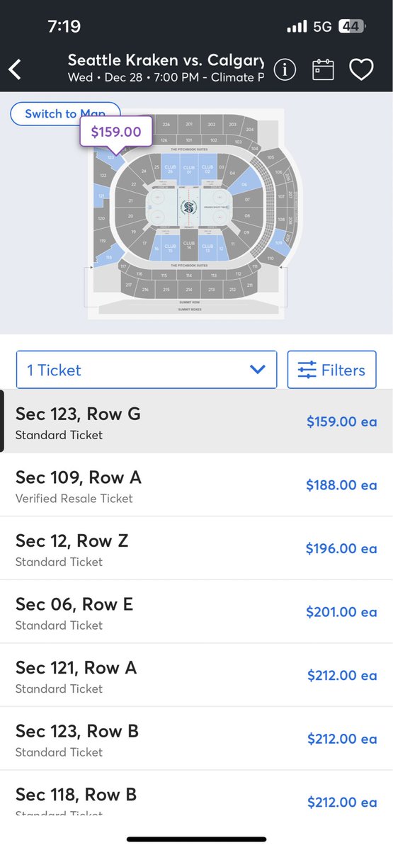 Nat20Chase's tweet photo. Almost Puck drop and tickets are still this expensive?!?!?! #SeaKraken https://t.co/ijCdGshXW1