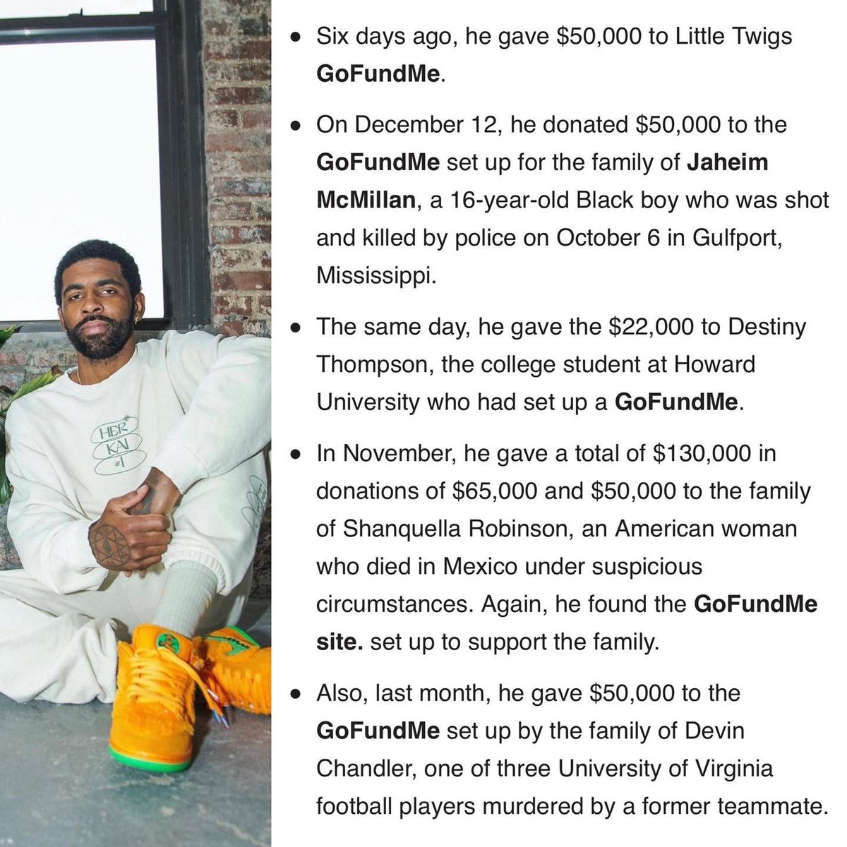 Iam360Wise's tweet photo. Haven’t heard any of the media talking heads reporting about this &amp; sadly, all of the Black media and Black journalists who were literally running to bash Kyrie Irving a few weeks ago haven’t said a word about any of this either. Like not a peep. Not even a whisper smh
#360WISE https://t.co/fHt0VH7LIt