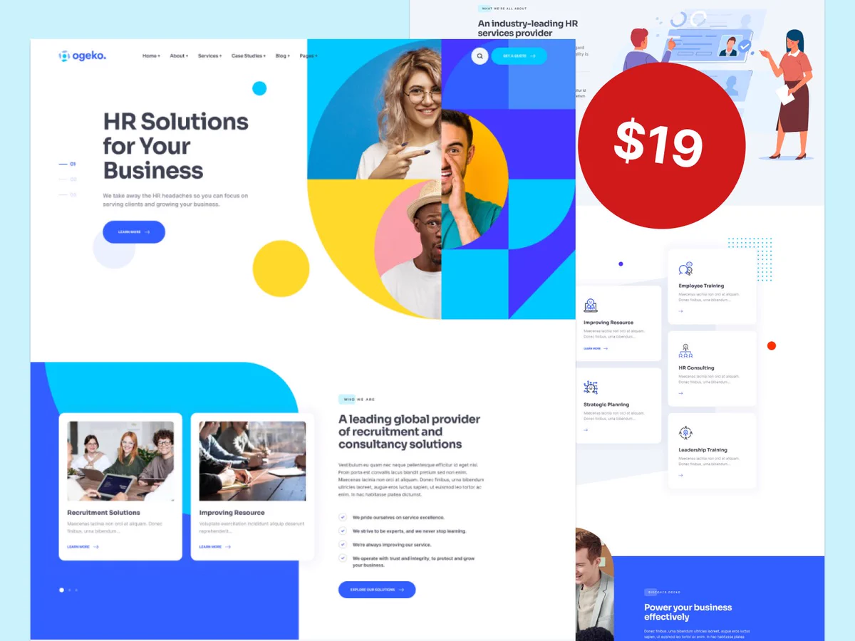 Ogeko - Human Resource Solutions WordPress Theme intro sale