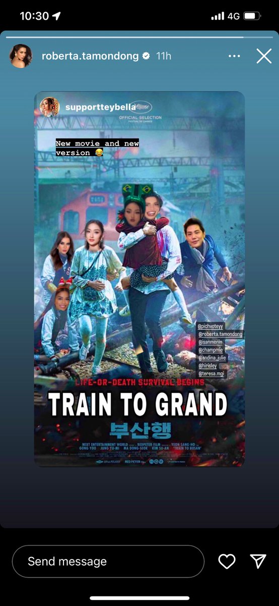 Pretty_badee's tweet photo. TRAIN TO GRAND 🤣🤣🤣🤣

#PichVoteySaravody #isabellamenin #RobertaTamondong #andinajulie #hirisley #champmie #MGI2022 https://t.co/U1hz4sybqH