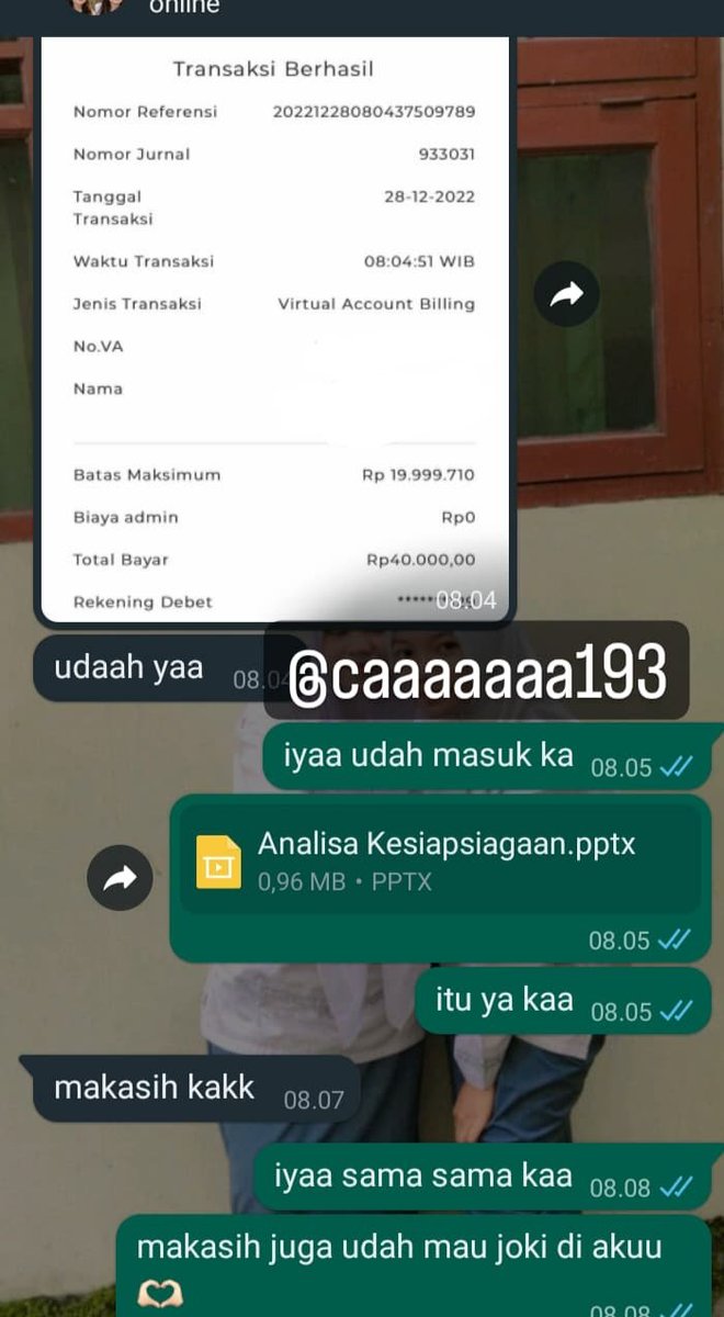 caaaaaaa193's tweet photo. hai guys 🙌 aku ada beberapa proof yang joki sama aku yaww, yuk yang mau joki tugas boleh DM aku, ku tunggu ^_^ https://t.co/TodysvEKhQ