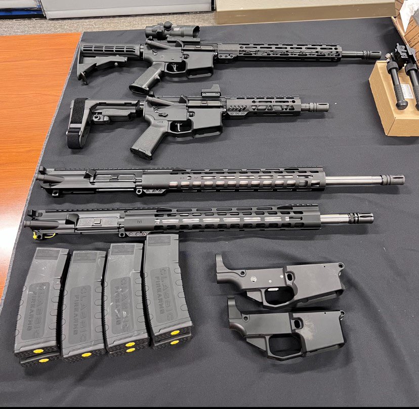 sbcountysheriff's tweet photo. #OperationConsequences Through the ongoing efforts of Operation Consequences investigators served a search warrant in Fontana, recovering multiple firearms, and a 3D printer used to create parts for the manufacturing of ghost guns. https://t.co/VD0dKMESIq