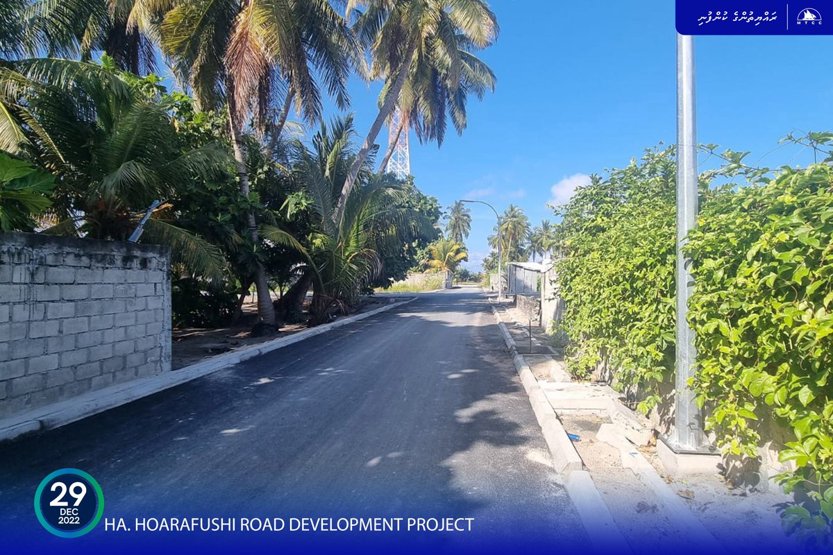 MTCCPlc's tweet photo. Ha. Hoarafushi Road Development Project is well underway, with overall 72% project progress. Asphalt laying works are progressing, with 90% completion.
#MTCCProjects #RayyithungeKunfuni https://t.co/gHTTgMDJQR