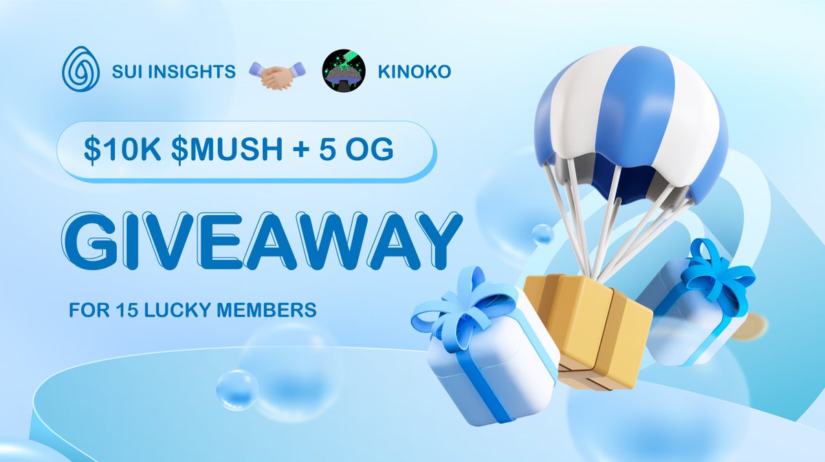 SuiInsights's tweet photo. ☀️A GIVEAWAY EVENT SPONSORED BY @NFT_Kinoko IS COMING

We are giving away $10k $MUSH + 5 OG to 15 lucky winner 🥰

To win👇
1️⃣ Follow @SuiInsights &amp; @NFT_Kinoko
2️⃣ Like &amp; Retweet this tweet
3️⃣ Tag 3 friends https://t.co/BENxA68KQa