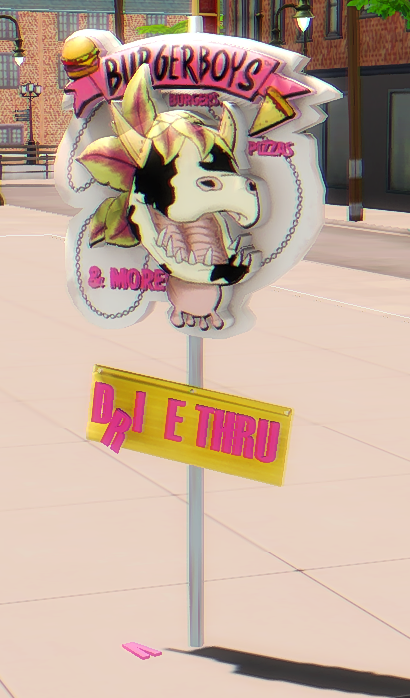 Heartyish's tweet photo. @JamesTurnerYT @DrGluon I learned blender in the past 3 days to make you guys a Burger Boys sign.  Can you send me the image file for the sign on top of the roof too 🥺 https://t.co/QrlAXOex5g