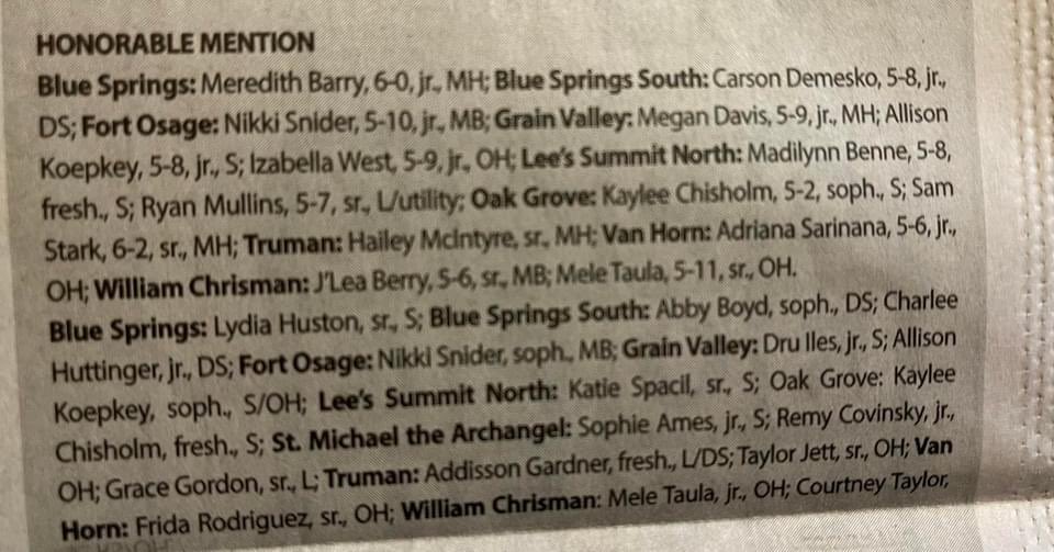 Congratulations to our GV girls Adelyn Bybee, Kayla Gallagher, Haylie Jennings, Izabella West, Allison Koepkey, and Megan Davies along with all the other local athletes!