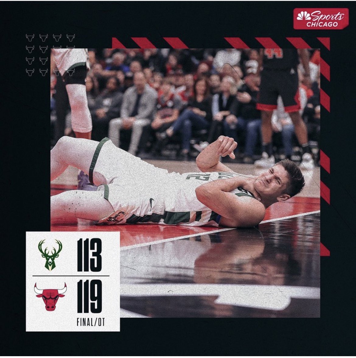 SportsZoneCHI's tweet photo. The Bulls beat the Bucks 119-113!!! Drive home safely, Chicago!!! Beep!! BEEP!! #GoBulls #SeeRed #Westside #MadhouseOnMadison #Flight8 #Ayo
#TheMidrangeMonster #Vooch #Back2BackWs #5JavonteGreensInDaHouse
#GimmeTheHotSauce
#MeetMeAtTheRimAndDontBeLate #SportsZoneChicago https://t.co/WtUNPw2VFm