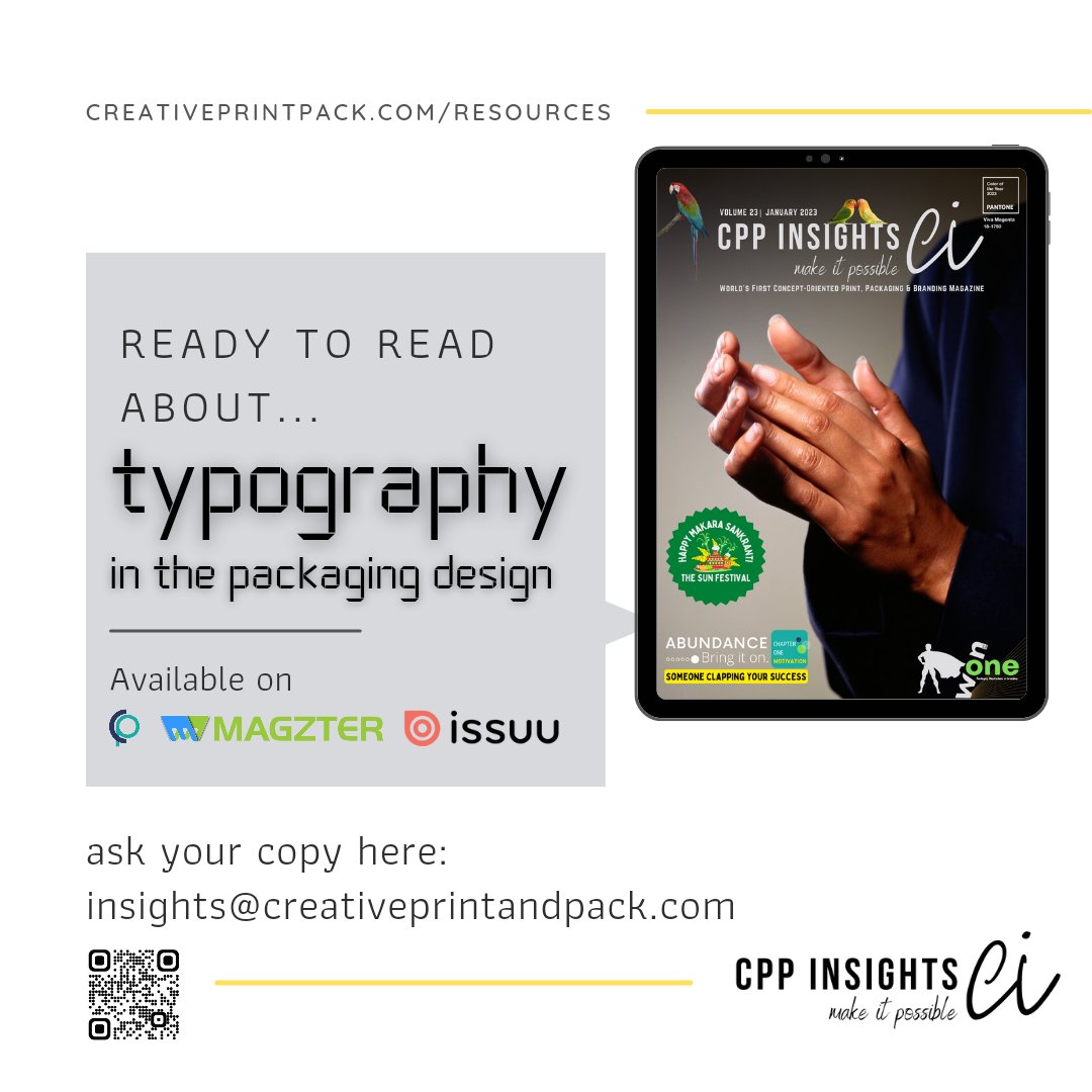 cppindia's tweet image. CPP INSIGHTS JANUARY 2023 EDITION OUT NOW | READ AT creativeprintpack.com/resources

#CPPINSIGHTS #creativeprintandpack #freemagazine #printing #packaging #packagingdesign #brand #branding #parrot #Inspirationalstories #inspired #happyNewYear2023 

Editorial by @KACHARAGADLA