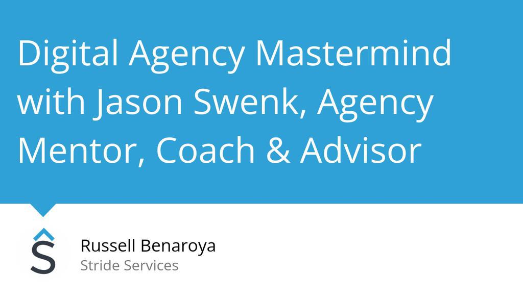 What are some of the big challenges that are facing digital marketing agency owners today? Want to hear more check out our latest episode with Jason Swenk.

Read more 👉 lttr.ai/6UxJ

#DigitalAgencyMastermind #JasonSwenk #StrideSGeniusZone