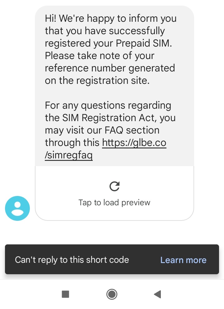 After many attempts lumusot din. Salamat Globe sarap mo kabonding sa registration🤪😂
