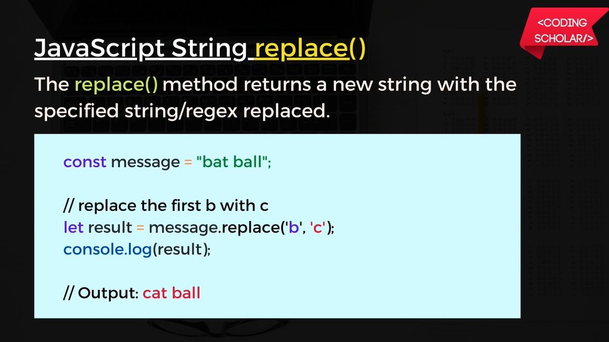 coding_scholar's tweet image. JavaScript String Methods Part-1🔥
Follow @coding_scholar for such more content 😊
#Coding #programming #javascript #HTML #CSS #js #100DaysOfCode #100daysofcoding #100daysofcodechallenge #code #ReactJS #NodeJS