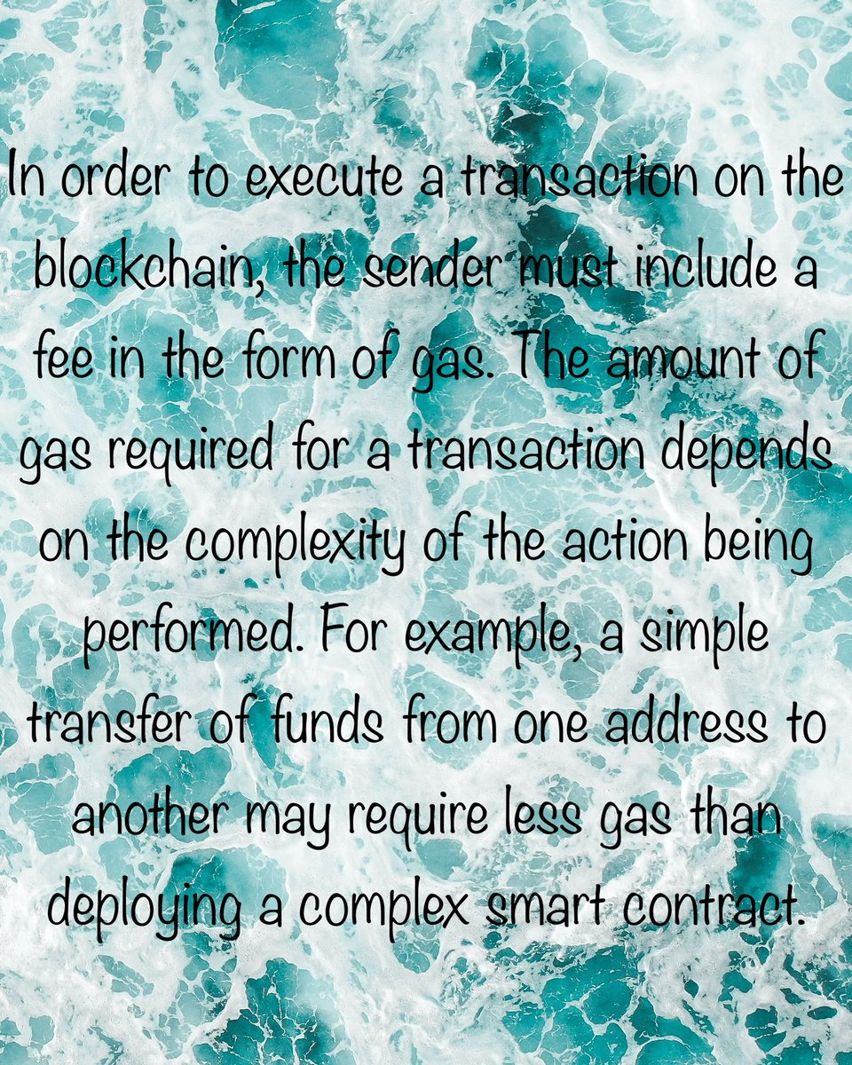sujayvadavadagi's tweet image. What is gas in blockchain?
In summary, gas is a measure of the fees required to execute transactions on a blockchain, and it is paid in the form of a cryptocurrency, typically ether.
#gwei #gas #blockchain #cryptocurrency #smartcontract