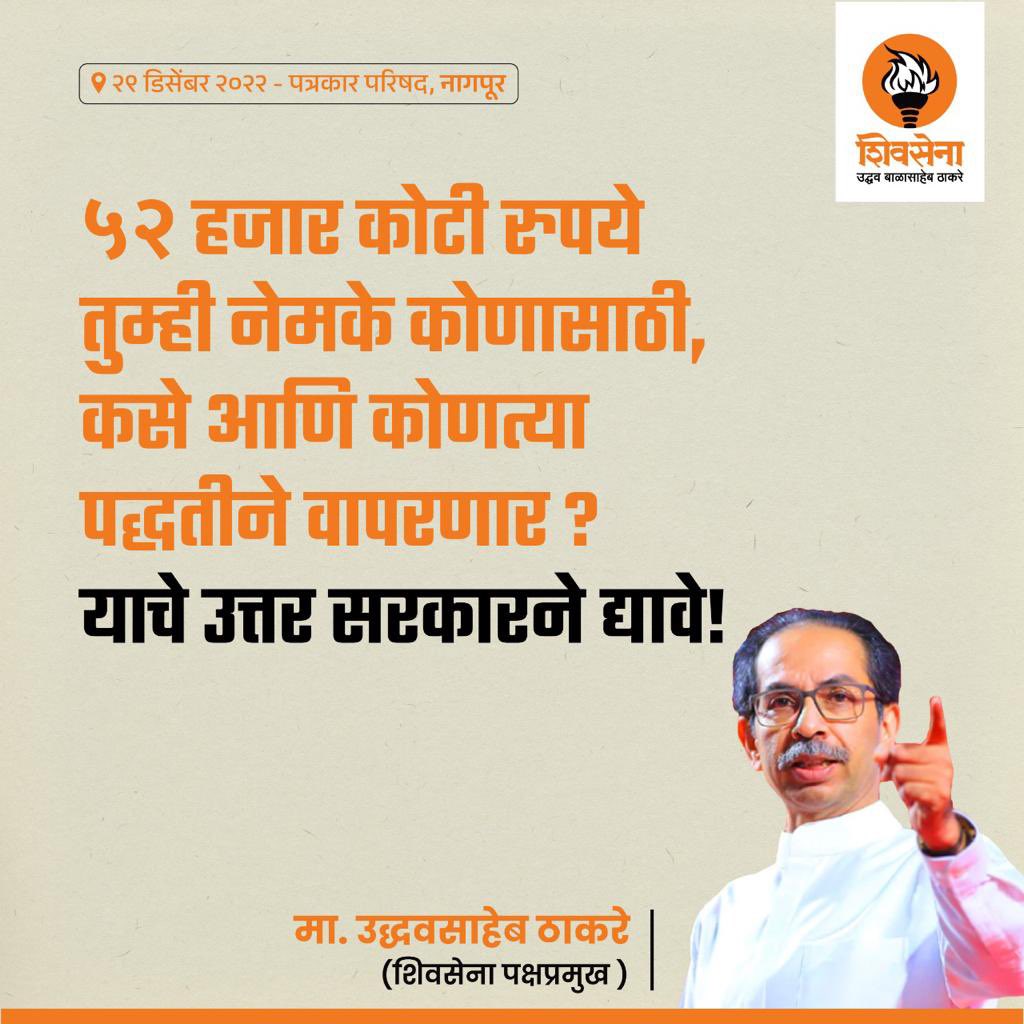 ShivSenaUBT_'s tweet photo. शिवसेना पक्षप्रमुख उद्धवसाहेब ठाकरे यांनी आज नागपूरात प्रसार माध्यमांशी बोलताना मांडलेले काही महत्त्वाचे मुद्दे https://t.co/rurj5BpZws