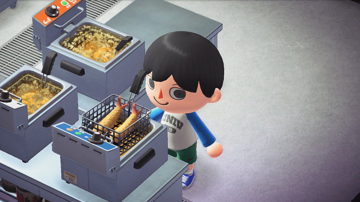 あつ森に出るフライヤー カラーリングは7種類だけど、揚げ物が違います